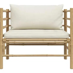 vidaXL - Tuinbank - Wit - Bamboe