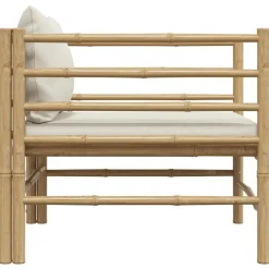 vidaXL - Tuinbank - Wit - Bamboe