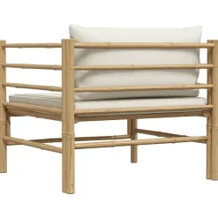 vidaXL - Tuinbank - Wit - Bamboe