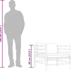 vidaXL - Tuinbank - Wit - Bamboe