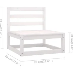 vidaXL - Tuinbank - Wit - Grenenhout