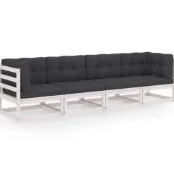 vidaXL - Tuinbank - Wit - Grenenhout