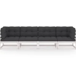 vidaXL - Tuinbank - Wit - Grenenhout