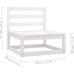 vidaXL - Tuinbank - Wit - Grenenhout