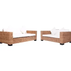 vidaXL - Tuinbank - Wit - Rattan