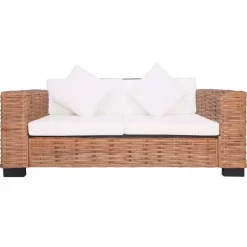 vidaXL - Tuinbank - Wit - Rattan
