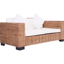 vidaXL - Tuinbank - Wit - Rattan