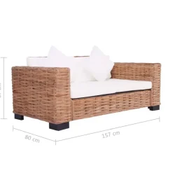 vidaXL - Tuinbank - Wit - Rattan