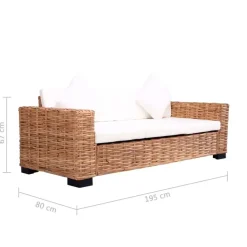 vidaXL - Tuinbank - Wit - Rattan