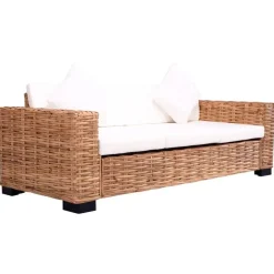 vidaXL - Tuinbank - Wit - Rattan