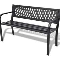 vidaXL - Tuinbank - Zwart - Metaal