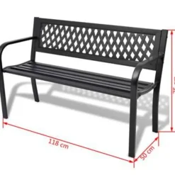 vidaXL - Tuinbank - Zwart - Metaal