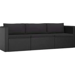 vidaXL - Tuinbank - Zwart - Poly rattan