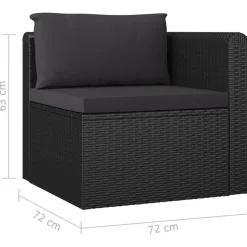 vidaXL - Tuinbank - Zwart - Poly rattan