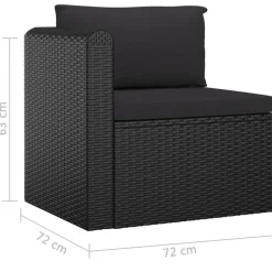vidaXL - Tuinbank - Zwart - Poly rattan