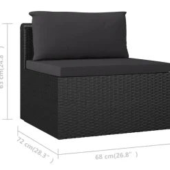 vidaXL - Tuinbank - Zwart - Poly rattan