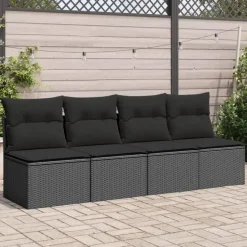 vidaXL - Tuinbank - Zwart - Poly rattan