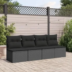 vidaXL - Tuinbank - Zwart - Poly rattan