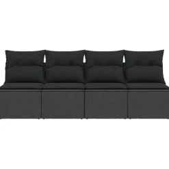 vidaXL - Tuinbank - Zwart - Poly rattan