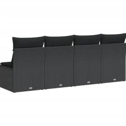 vidaXL - Tuinbank - Zwart - Poly rattan