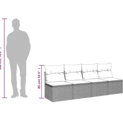 vidaXL - Tuinbank - Zwart - Poly rattan