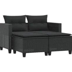 vidaXL - Tuinbank - Zwart - Poly rattan