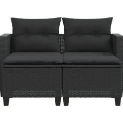 vidaXL - Tuinbank - Zwart - Poly rattan