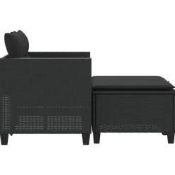 vidaXL - Tuinbank - Zwart - Poly rattan