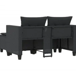 vidaXL - Tuinbank - Zwart - Poly rattan