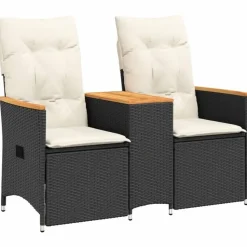vidaXL - Tuinbank - Zwart - Poly rattan