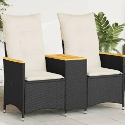 vidaXL - Tuinbank - Zwart - Poly rattan