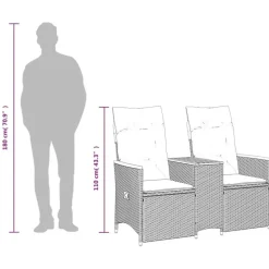 vidaXL - Tuinbank - Zwart - Poly rattan