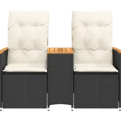 vidaXL - Tuinbank - Zwart - Poly rattan