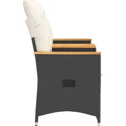 vidaXL - Tuinbank - Zwart - Poly rattan