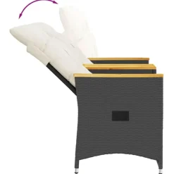 vidaXL - Tuinbank - Zwart - Poly rattan