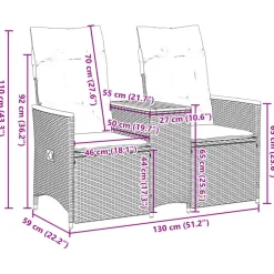 vidaXL - Tuinbank - Zwart - Poly rattan