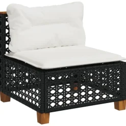 vidaXL - Tuinbank - Zwart - Poly rattan