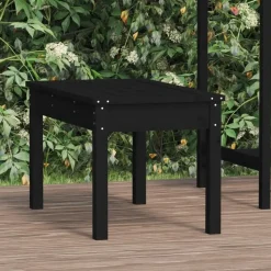 vidaXL - Tuinbank - Zwart - Massief grenenhout - 80x44x45 cm