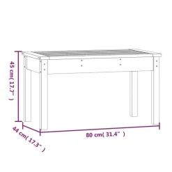 vidaXL - Tuinbank - Zwart - Massief grenenhout - 80x44x45 cm