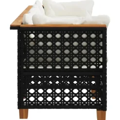 vidaXL - Tuinbank - Zwart - Poly rattan - 3 stuks