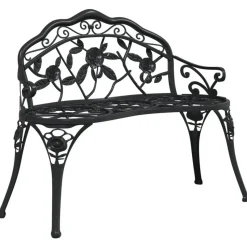 vidaXL - Tuinbank - Zwart - Aluminium