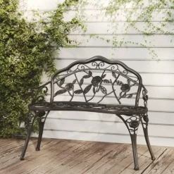 vidaXL - Tuinbank - Zwart - Aluminium