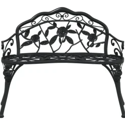 vidaXL - Tuinbank - Zwart - Aluminium