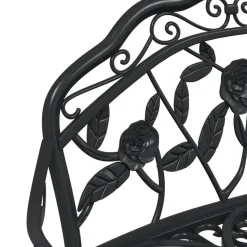 vidaXL - Tuinbank - Zwart - Aluminium