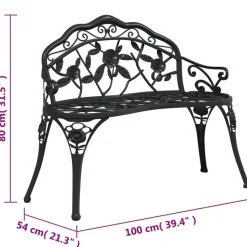 vidaXL - Tuinbank - Zwart - Aluminium