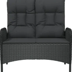 vidaXL - Tuinbank - Zwart - Poly rattan - 107 cm - Verstelbaar