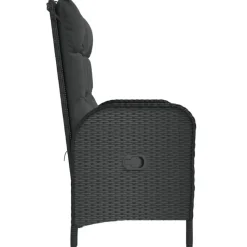 vidaXL - Tuinbank - Zwart - Poly rattan - 107 cm - Verstelbaar