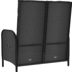 vidaXL - Tuinbank - Zwart - Poly rattan - 107 cm - Verstelbaar
