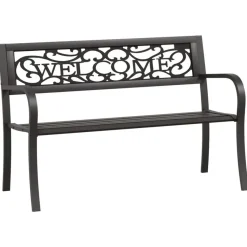 vidaXL - Tuinbank - Zwart - Staal - 125 cm