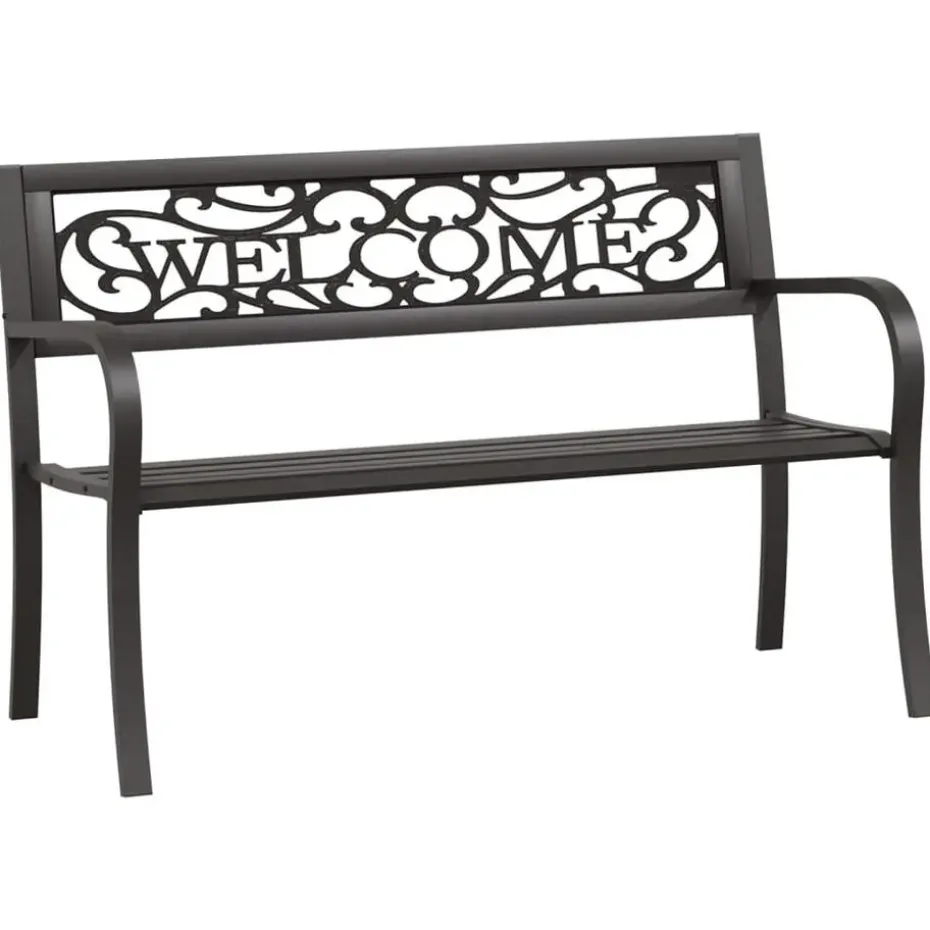 vidaXL - Tuinbank - Zwart - Staal - 125 cm